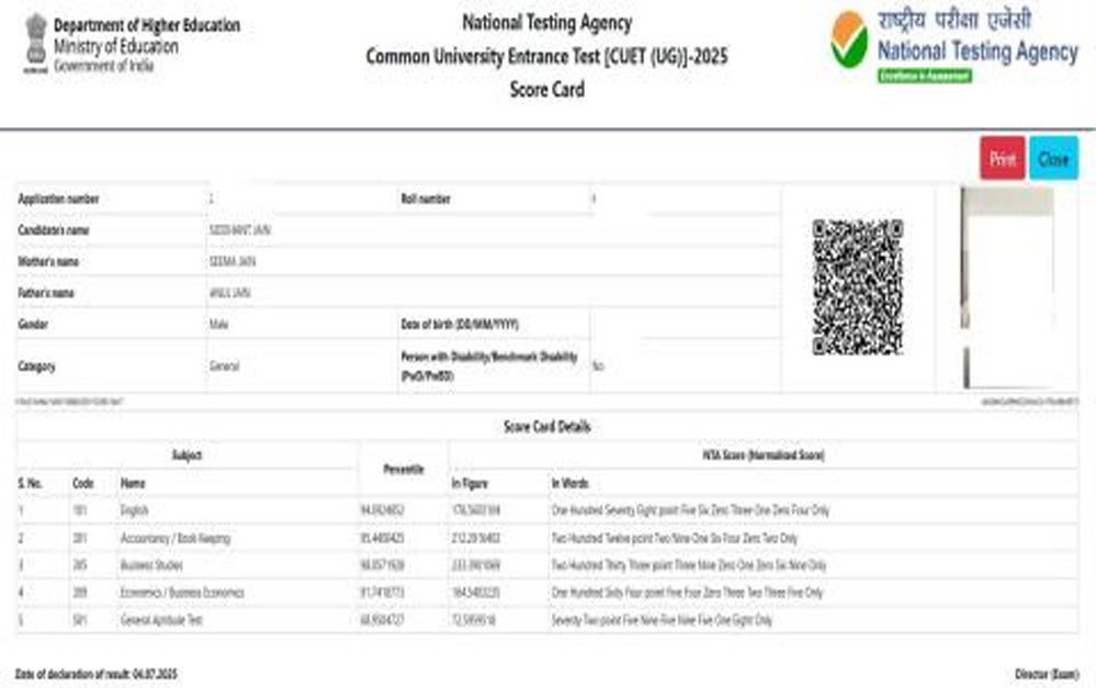CUET UG Result OUT: NTA ने जारी किया रिजल्ट, 100 पर्सेंटाइल हासिल करने वाला सिर्फ एक अभ्यर्थी
