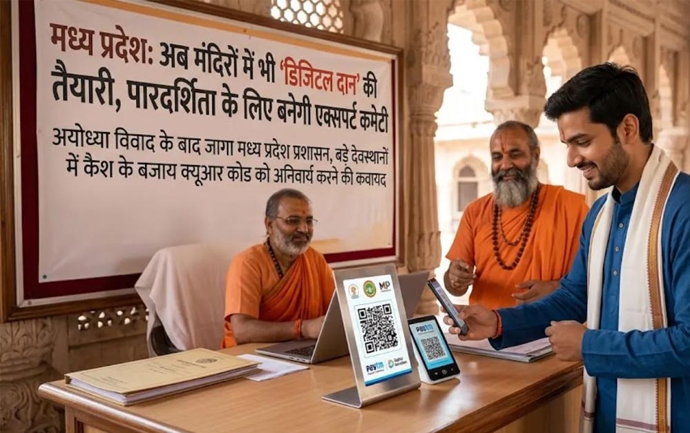 मध्य प्रदेश में डिजिटल होगी दान व्यवस्था! मंदिरों में QR कोड से चढ़ावा चढ़ा सकेंगे श्रद्धालु