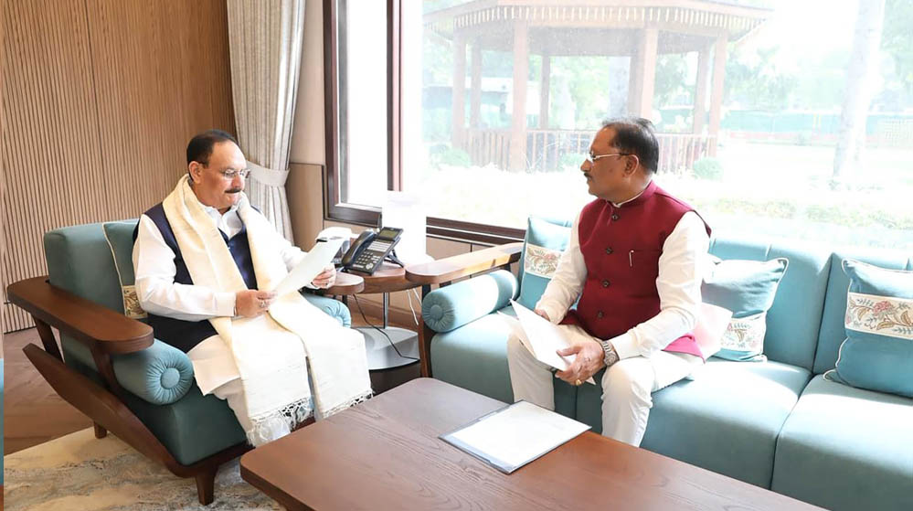 जेपी नड्डा से मिले CM विष्णुदेव साय, स्वास्थ्य सेवाओं और किसानों के मुद्दों पर हुई अहम चर्चा
