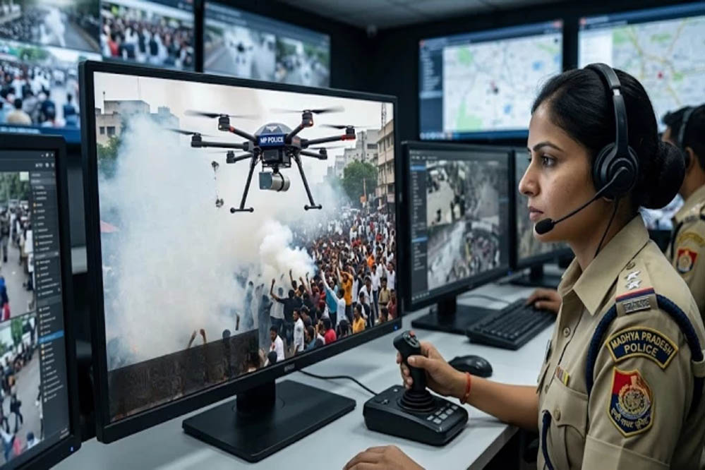 मध्य प्रदेश पुलिस की नई रणनीति, भीड़ नियंत्रण के लिए ड्रोन से दागे जाएंगे आंसू गैस के गोले
