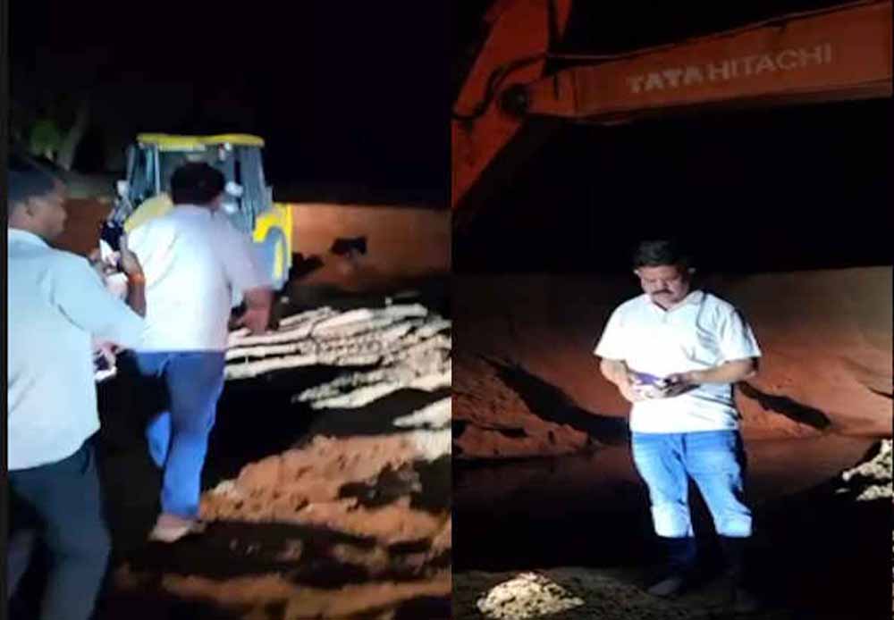 रात के अंधेरे में चल रहा था रेत का कारोबार, विधायक ने मौके पर पहुंचकर खोली पोल