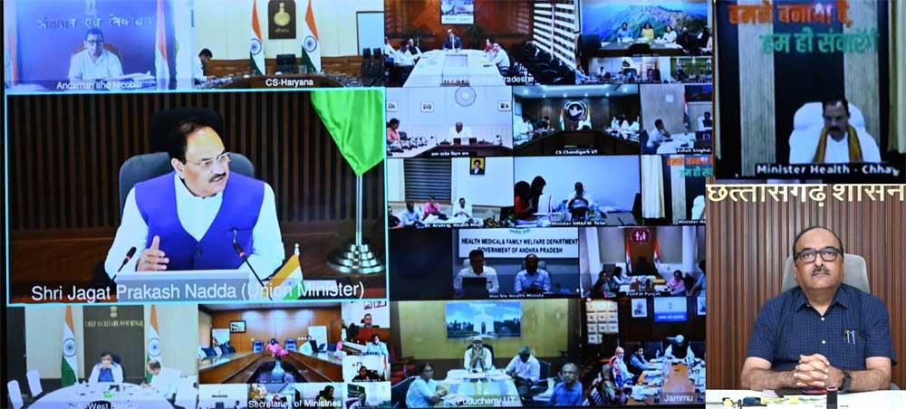 टीबी उन्मूलन लक्ष्य पर जोर, जे.पी. नड्डा ने मुख्य सचिवों और स्वास्थ्य अधिकारियों के साथ की चर्चा
