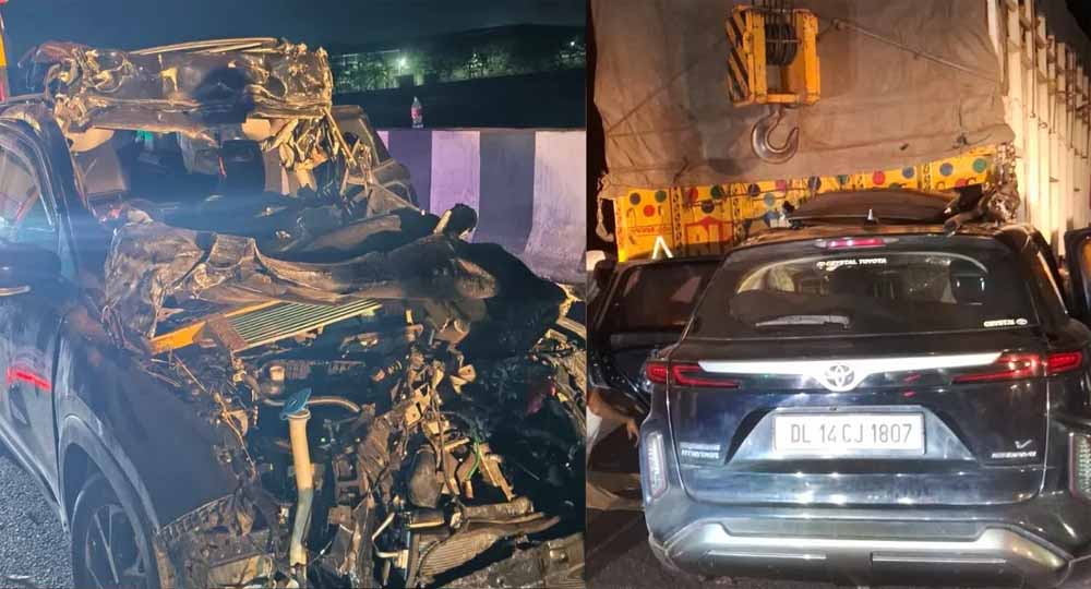 रफ्तार बनी मौत की वजह, दिल्ली-कटड़ा हाईवे पर ट्रक से भिड़ी कार, दो लोगों ने गंवाई जान