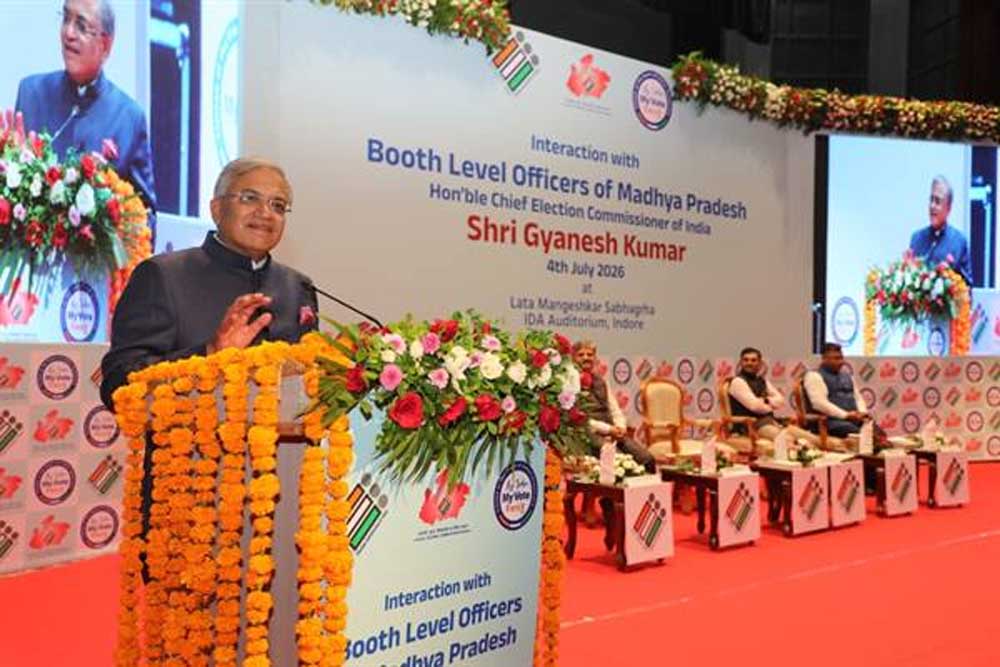 भारत निर्वाचन आयोग के मुख्य निर्वाचन आयुक्त  ज्ञानेश कुमार ने मध्यप्रदेश में हुए मतदाता सूची के विश